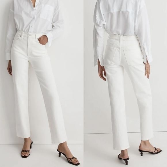 Madewell The Perfect Vintage Straight Leg Jean in Tile White Size 32 NWT - Picture 1 of 15